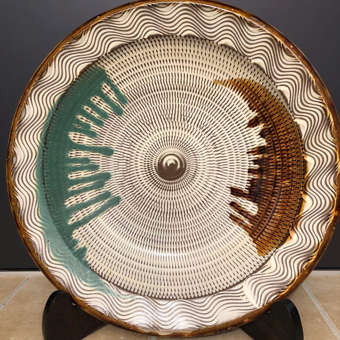 小石原焼　特大皿　陶器　骨董品