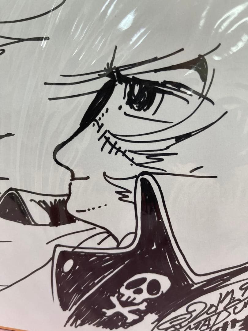 松本零士　キャプテンハーロック　直筆イラスト直筆サイン色紙わが青春のアルカディア