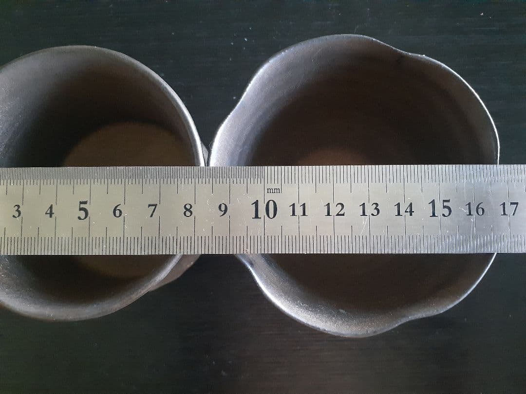 tacera 高橋 泰明 作 ぐい呑 ダークグレー陶器茶碗2個セット