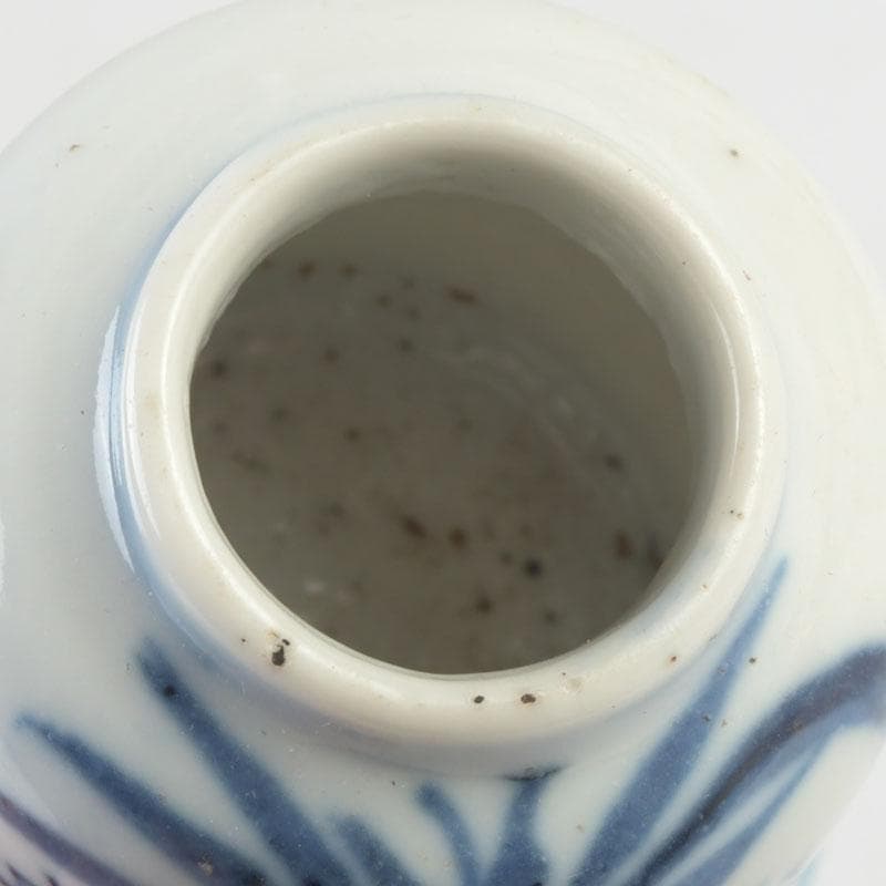 茶道具 伊万里焼 古染付 花草文 茶入 時代箱付 V 9309