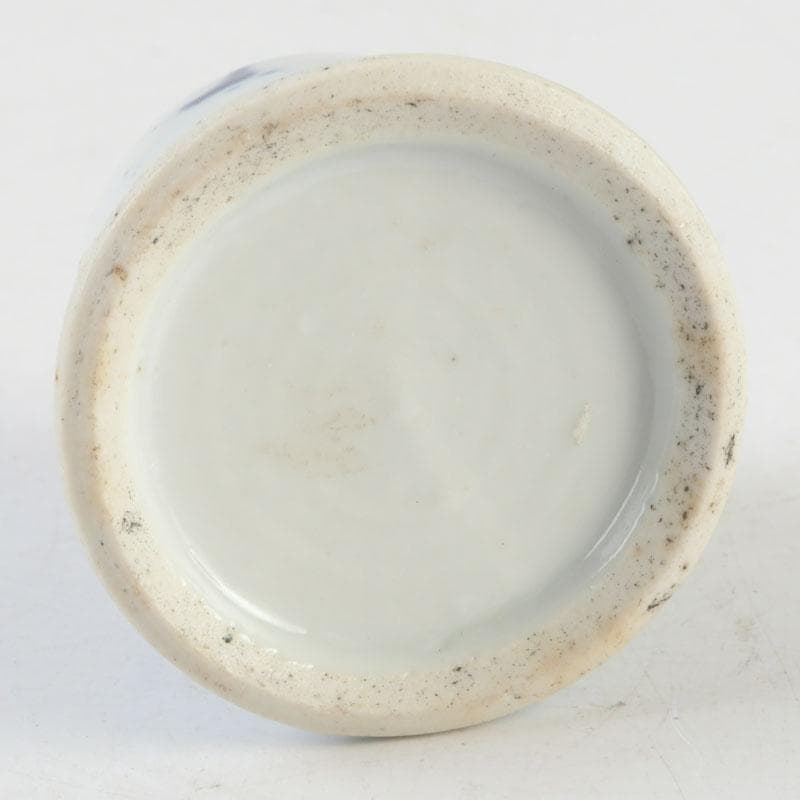 茶道具 伊万里焼 古染付 花草文 茶入 時代箱付 V 9309