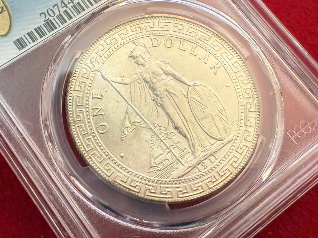 イギリス 1911年 トレードダラー 銀貨PCGS MS63 1911年 イギリス 貿易