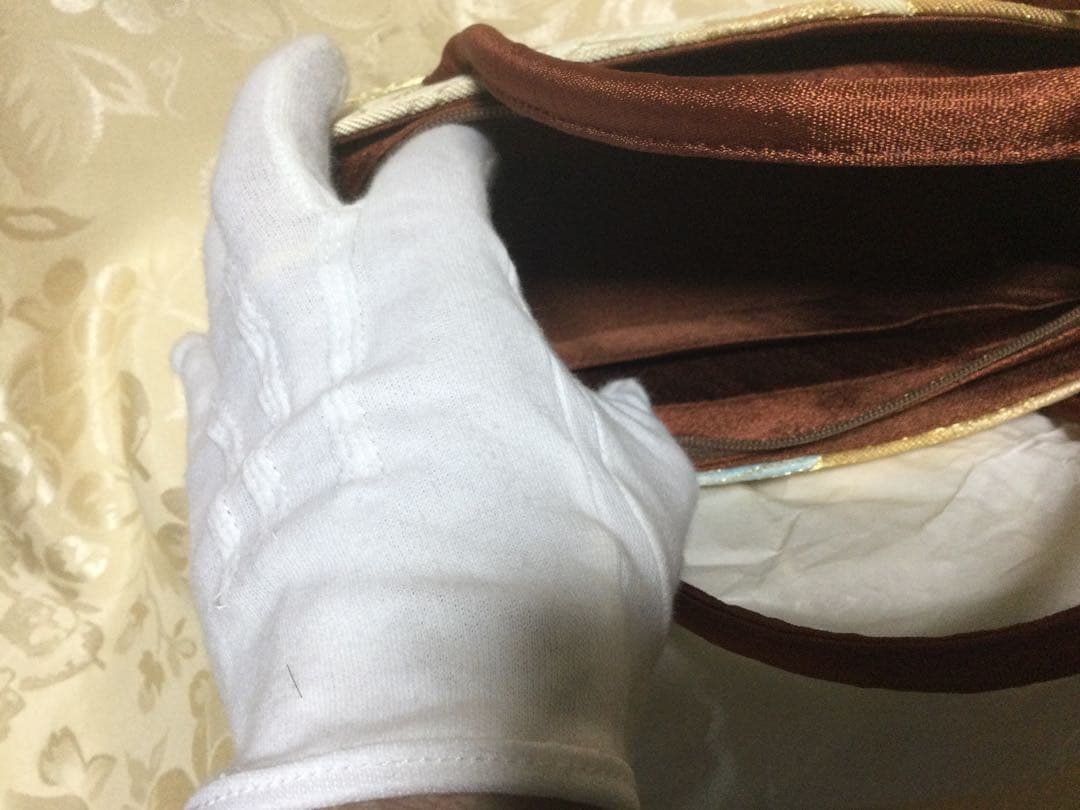 利休バッグ 菊　紅葉柄