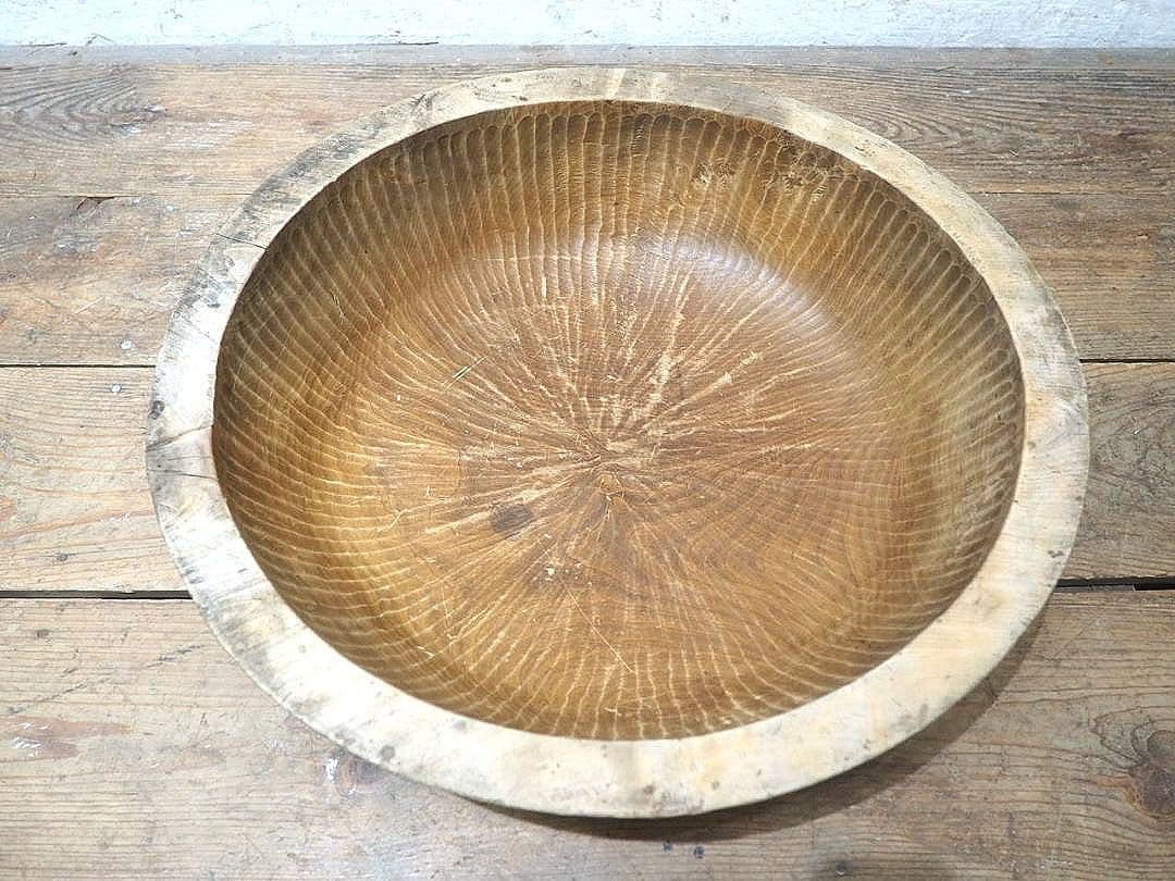 1322 W50cm レトロなこね鉢 捏ね鉢 蕎麦打ち うどん 古道具 木皿