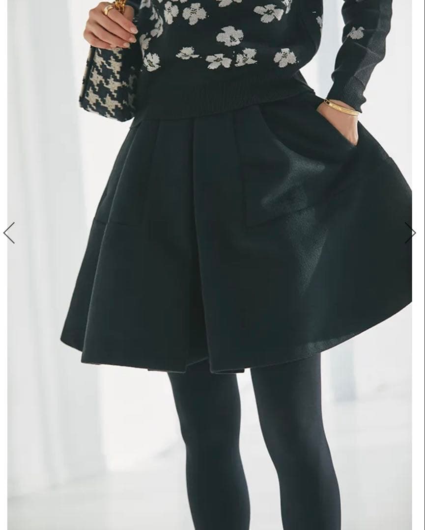 ハイウエストフレアキュロット(ブラック)Mサイズ