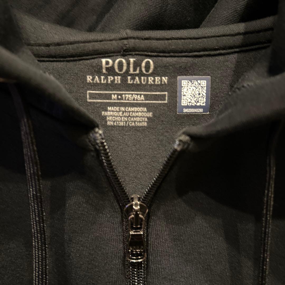 【美品】Polo Ralph Lauren 刺繍ロゴ フルジップパーカー 古着M