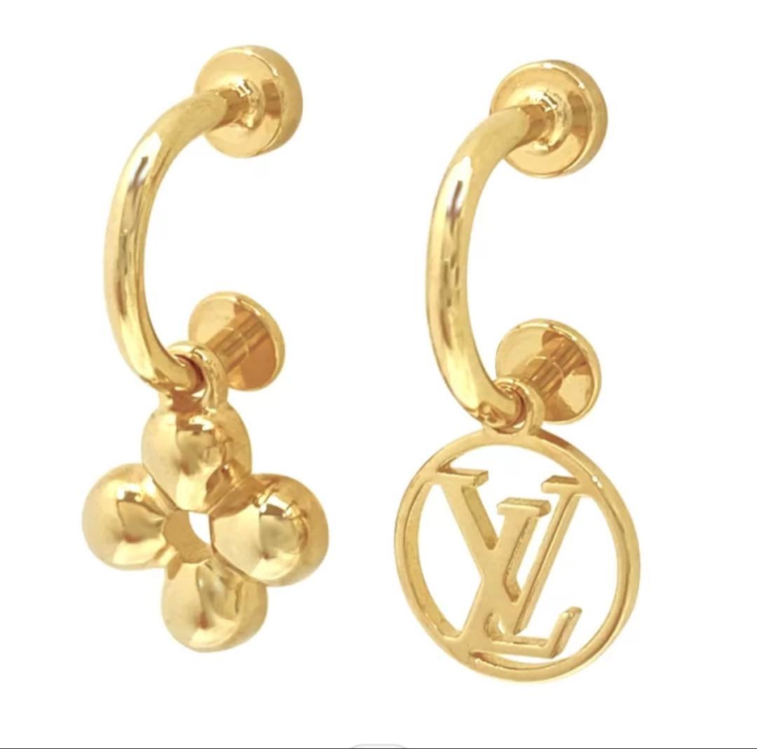 Louis Vuitton ゴールドトーン ピアス 楽天市場】ルイヴィトン ピアス Louis Vuitton LV エクリプス EARRINGS