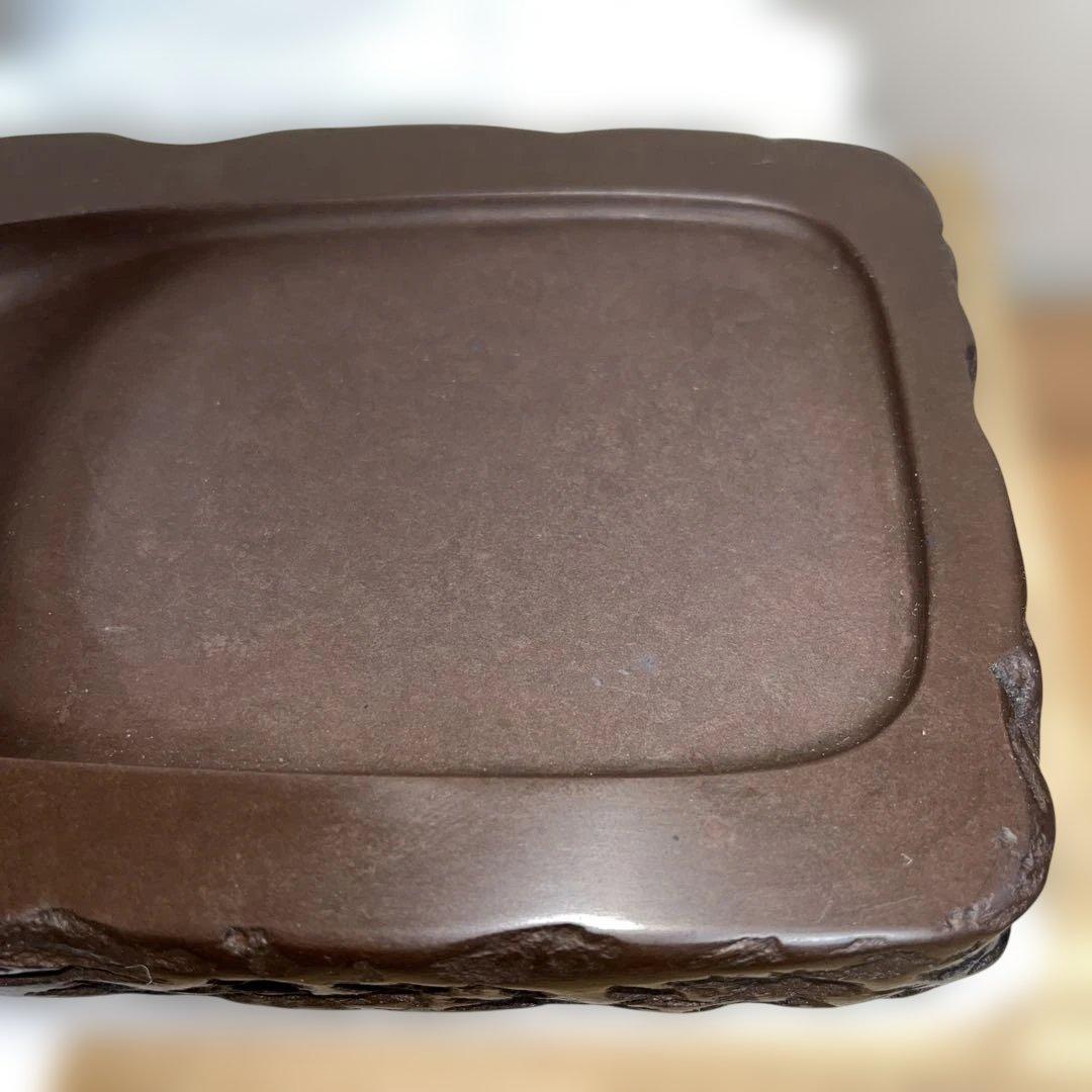 ⭕️赤間硯 名工 堀尾卓司 野面硯 共桐箱 女性好み作品 均整