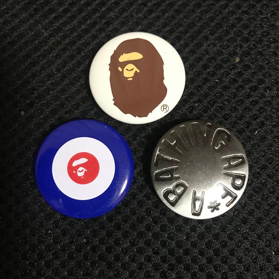 A BATHING APE 缶バッジ 3個セット エイプ ape 缶バッチ - メルカリ