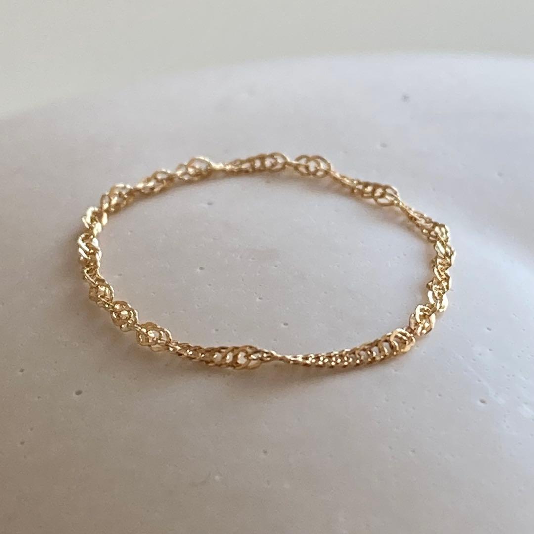 新品 日本製 18金 K18 リング 15号 チェーンリング 即日発送