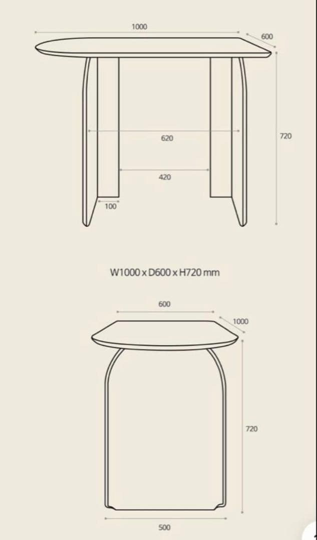 ARC 半楕円形 ハーフ ダイニングテーブル 100cm 韓国 Ohouse
