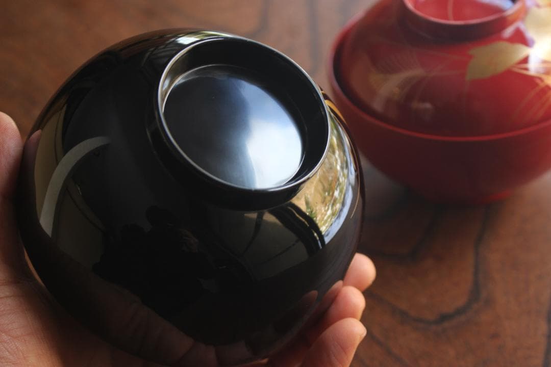 デッドストック！極上秋草蒔絵の美しい夫婦椀（検輪島塗蒔絵椀雑煮椀