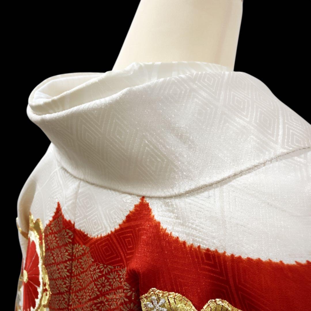 ◎mk-1564 引き振袖 婚礼衣装 金駒刺繍 G.H-8-6