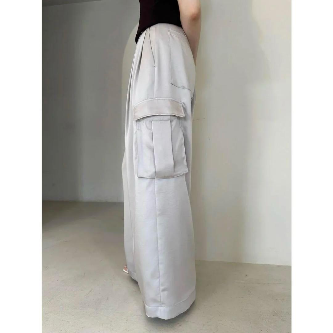 めぇ様★未使用★anuans｜定価1,8万 24SS 綺麗め サテンカーゴパンツ