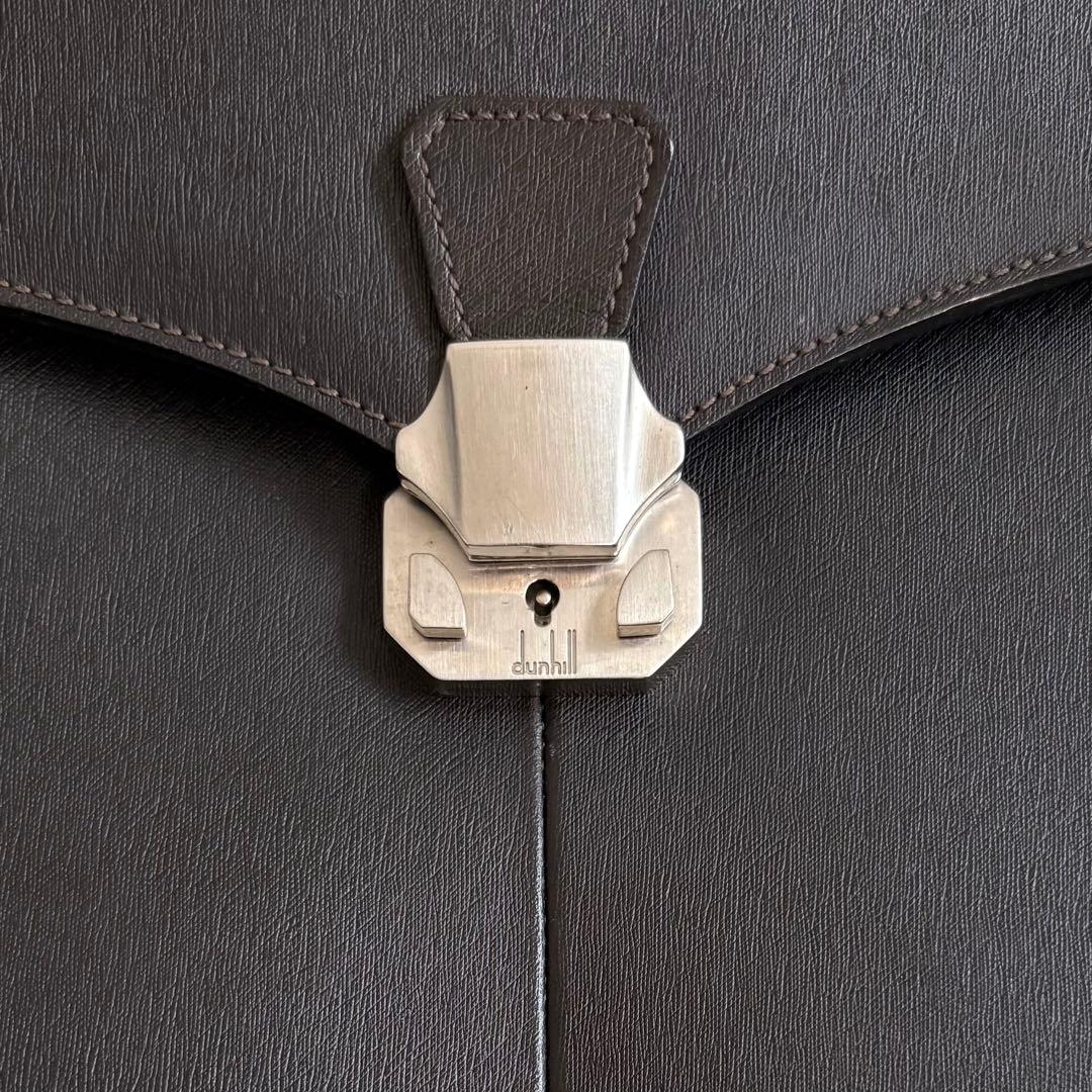 ダンヒル コンパクトブリーフケース ダレスバッグ イタリア製 レザー