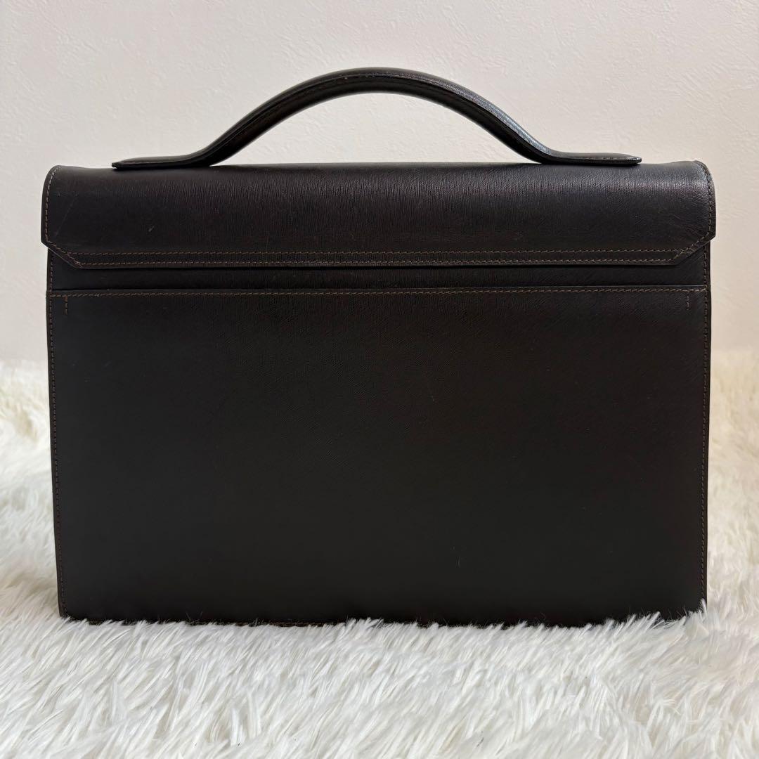 ダンヒル コンパクトブリーフケース ダレスバッグ イタリア製 レザー