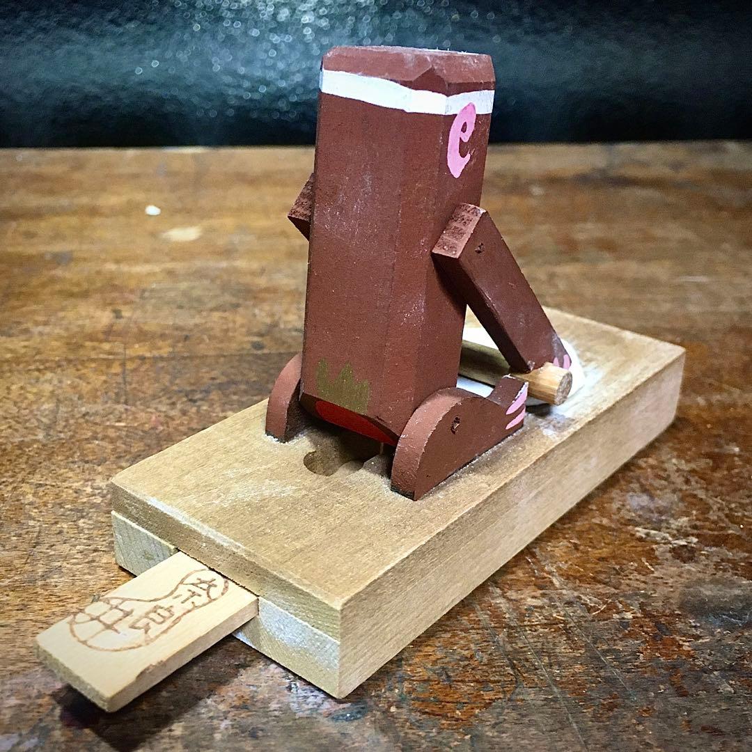 長野県 廃絶 郷土玩具 奈良井のからくり玩具 信濃猿・蕎麦のし猿 民