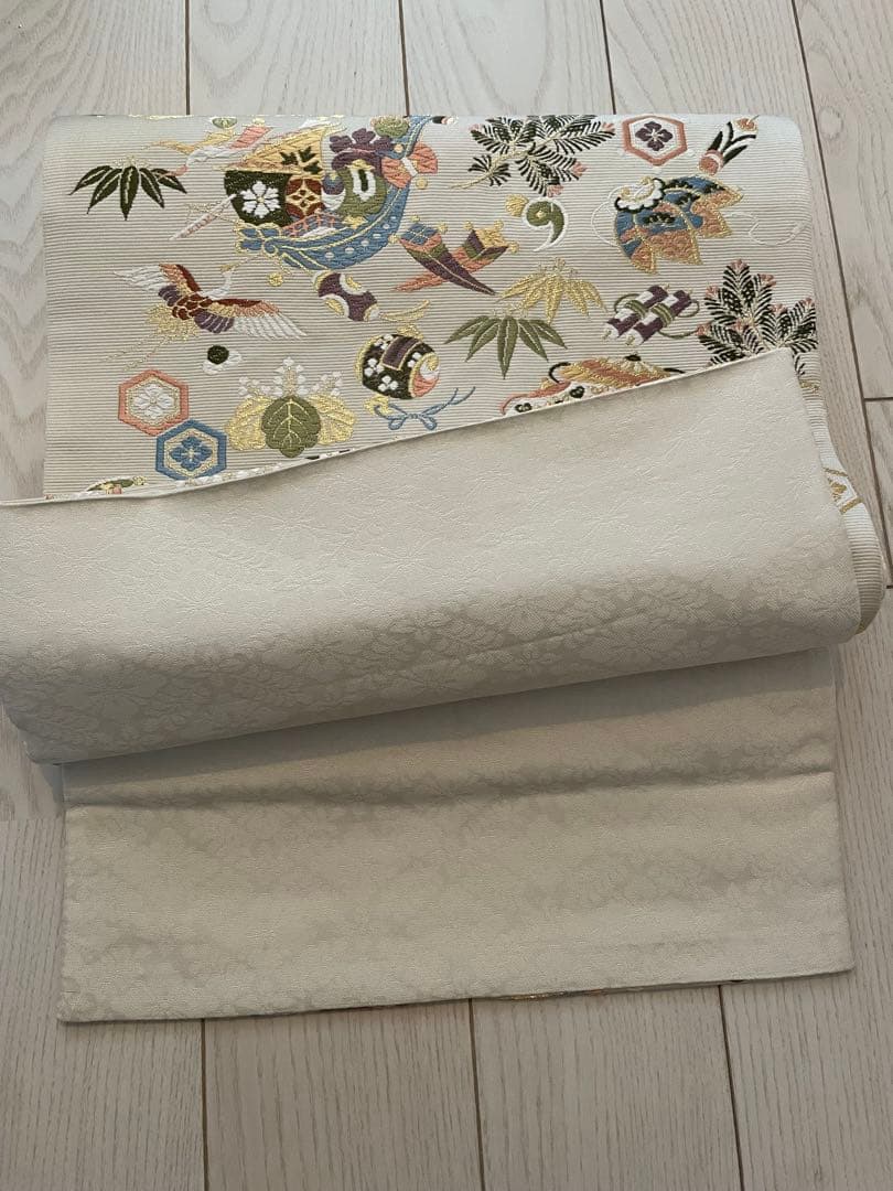 ☆宝尽くし袋帯 高級 正絹 宝物柄の唐織 日本製袋帯☆
