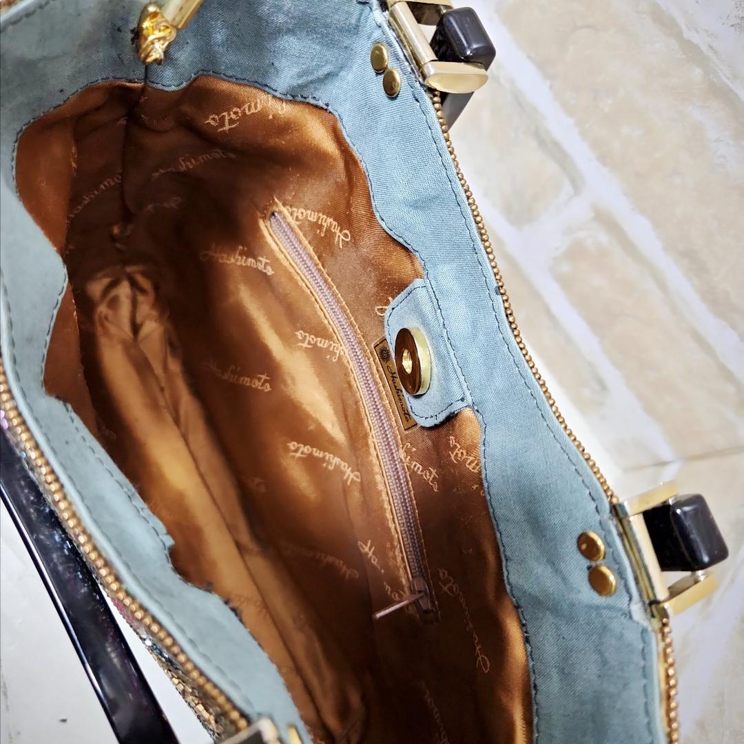 ★はしもと/LUMY「薔薇孔雀」フォーマル 2WAYトートバッグ 美品 希少レア