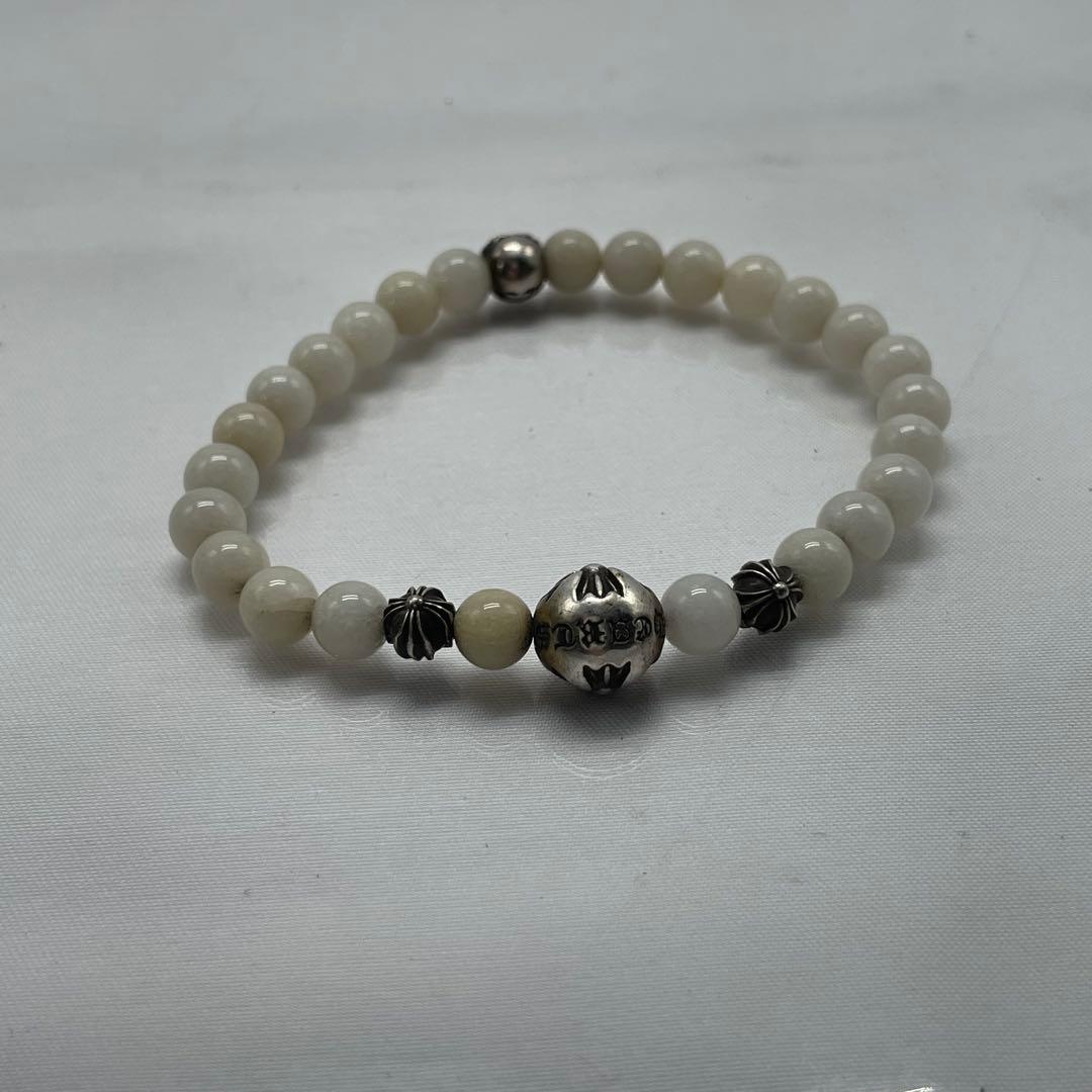 クロムハーツCHROMEHEARTSビーズブレスレット ホワイトビーズ 6ｍｍ