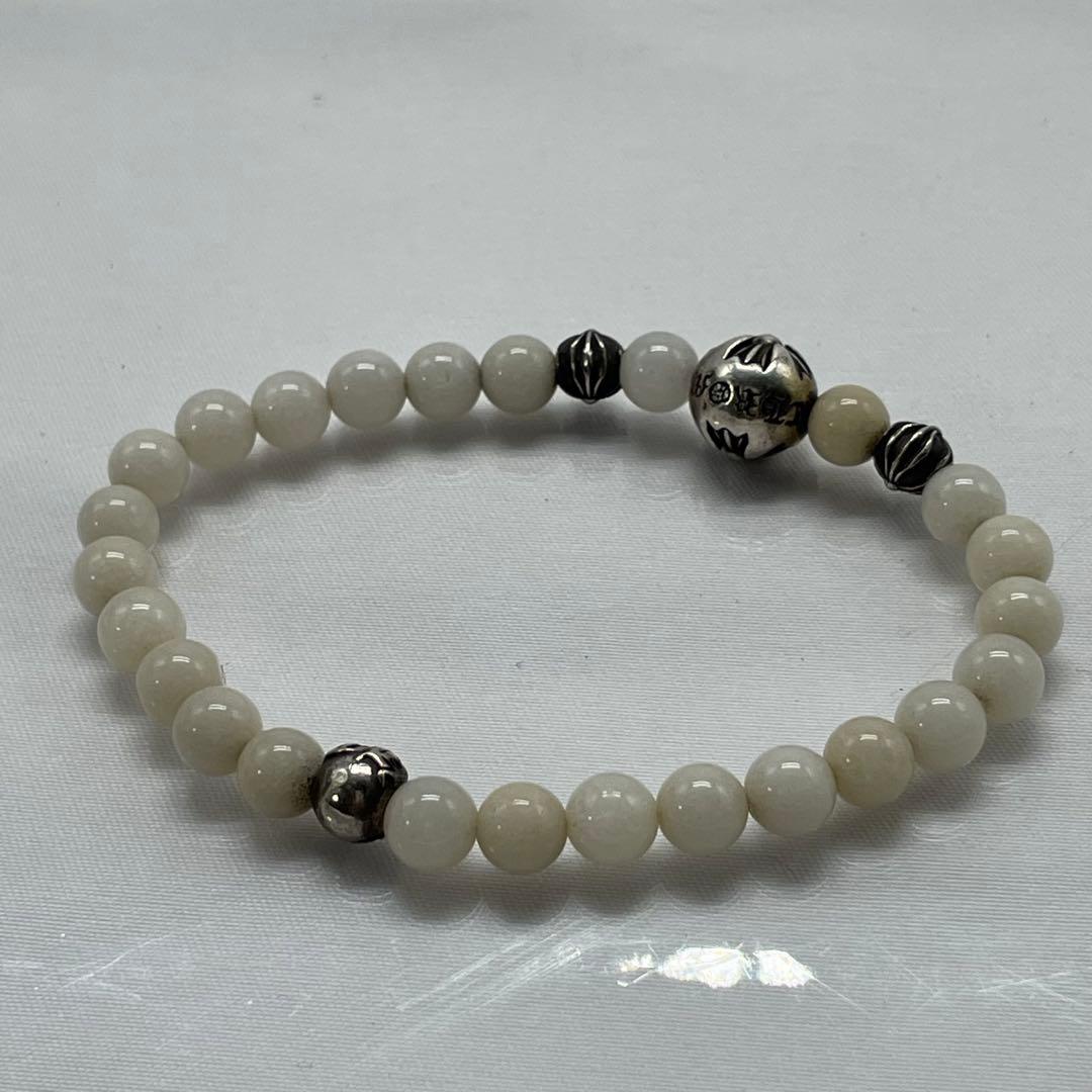 クロムハーツCHROMEHEARTSビーズブレスレット ホワイトビーズ 6ｍｍ