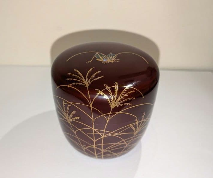 鈴虫蒔絵』大棗 溜 吉田祥雲 漆器 茶道具 棗 秋 京塗師