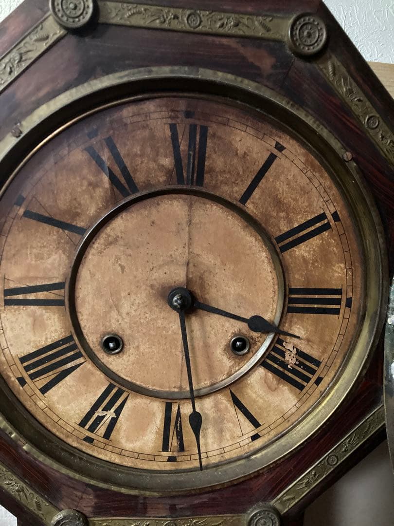 アンティーク名古屋時計製造 8日巻 ボンボン柱時計 稼働中