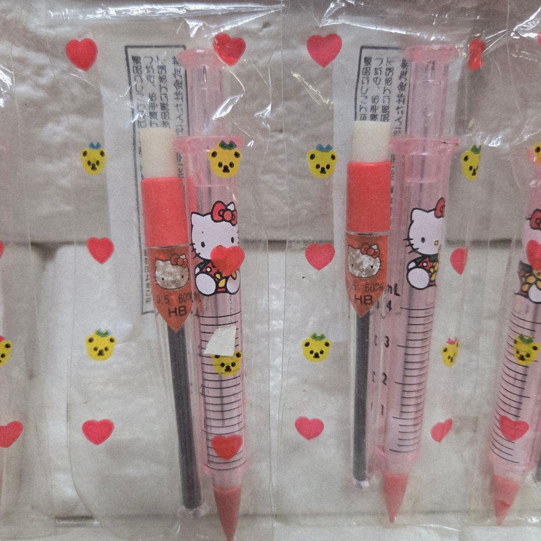 公*o様 昭和レトロ ハローキティ　 シャープペン　 注射器型 替芯　0.5mm