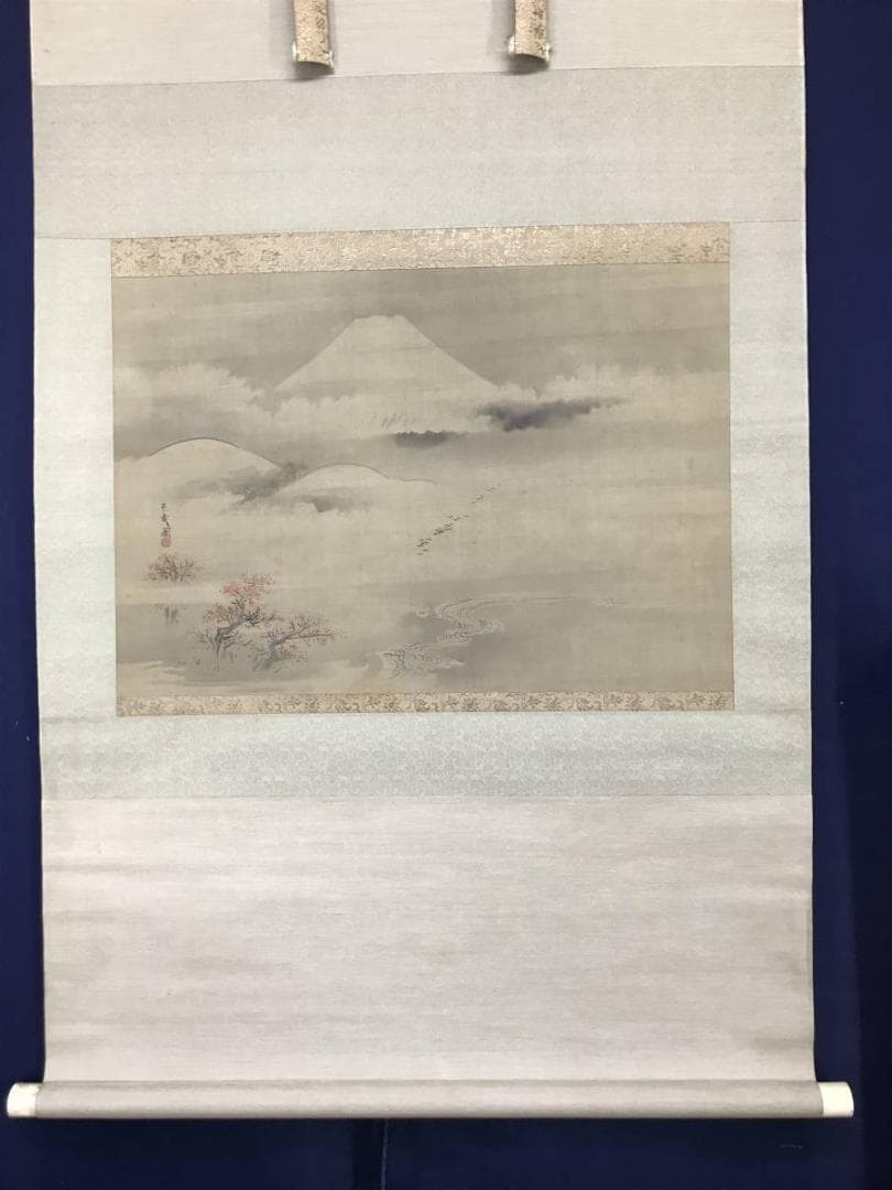 太戎/富士山水図/富士山図/山水図/横物/掛軸/名家伝来/AC-555