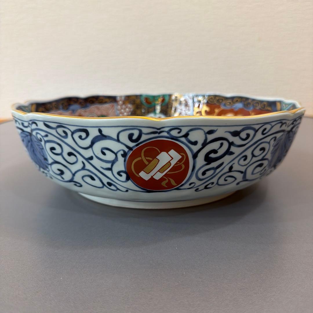 美濃焼 龍峯 金彩染錦 花唐草文 染付 赤絵 大鉢 大盛り鉢 - メルカリ