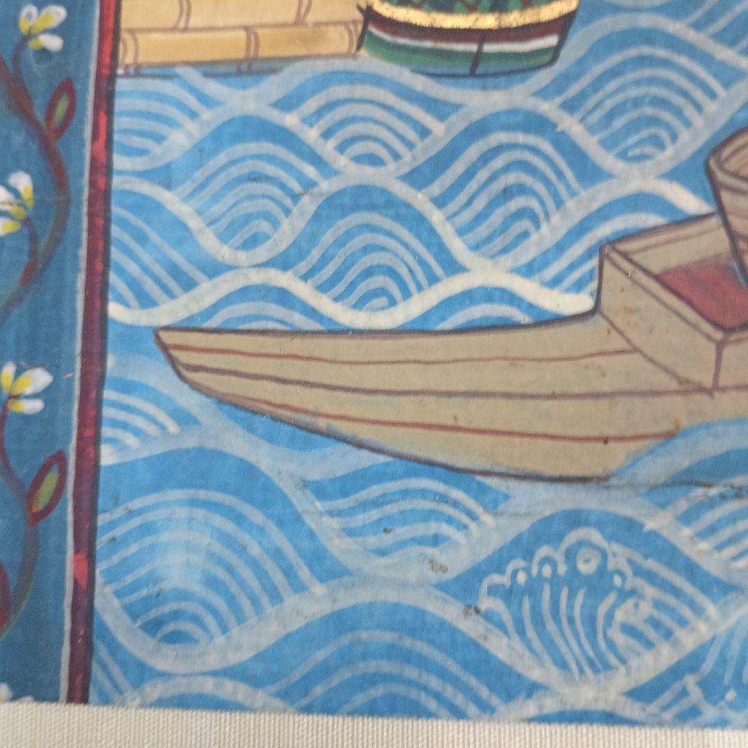 4445）タイの寺院画・宗教画？？？ 水彩系の直筆 詳細不明