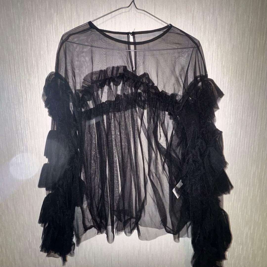 andresd デコラティブチュールトップス ブラック