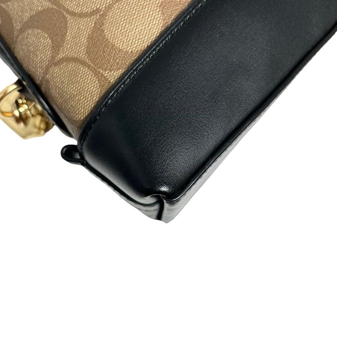 未使用級 COACH コーチ ショルダーカメラバッグ ブラウン シグネチャー