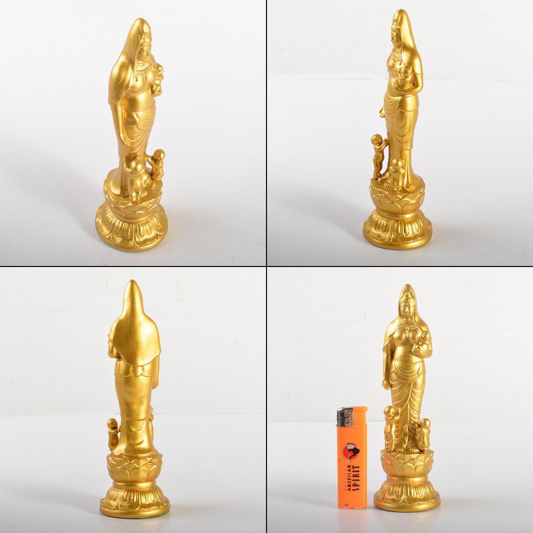 仏教美術　古銅鍍金　水子観音像　仏像　置物　箱付　C　5983