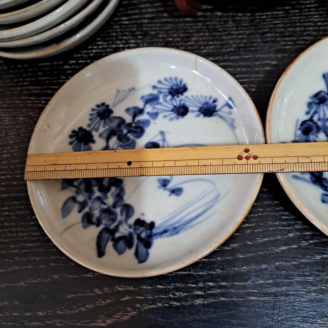お値下げ中　　中国古玩　清時代　呉須染付青磁　　小皿　10客