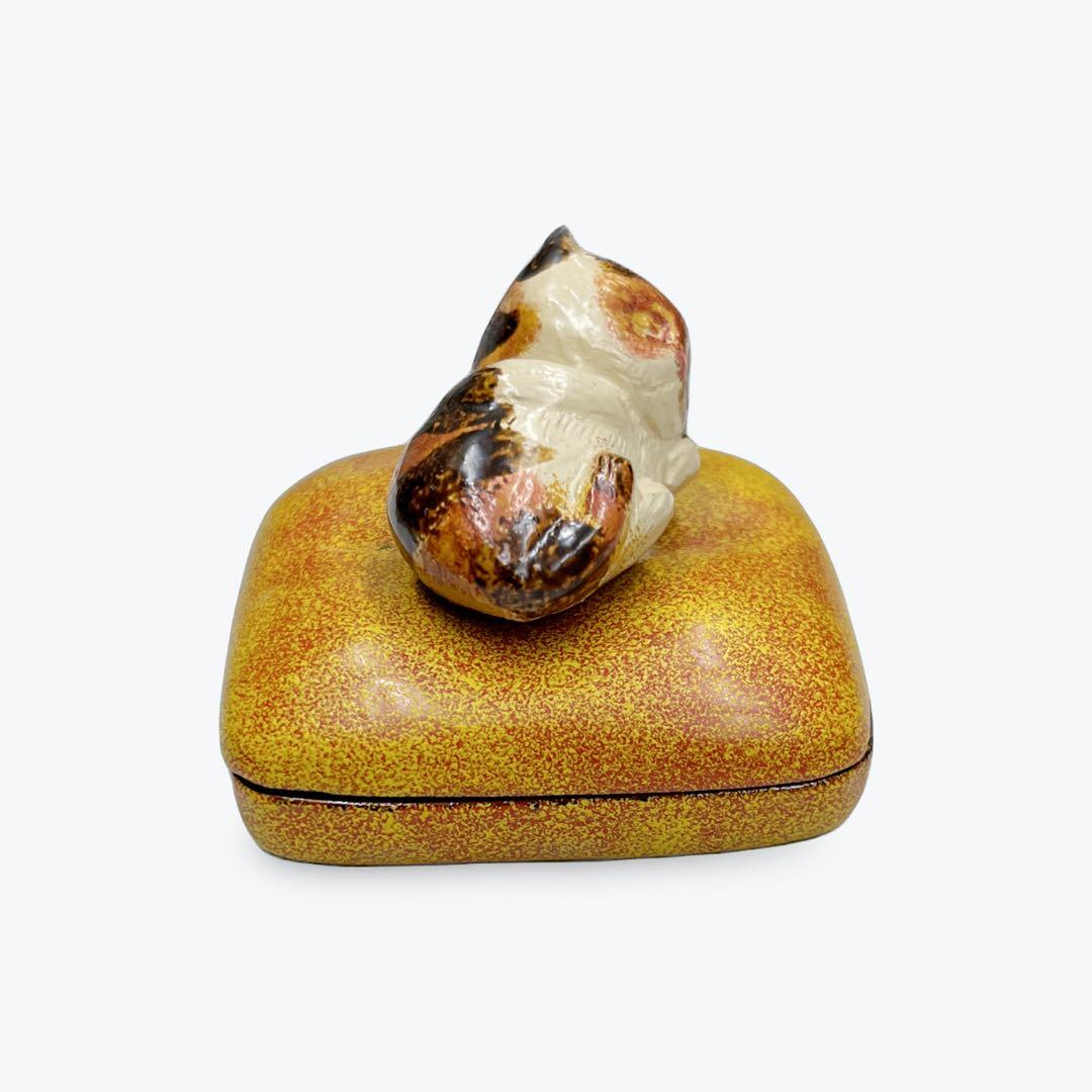 【特価】香合　乾漆　猫　茶道具