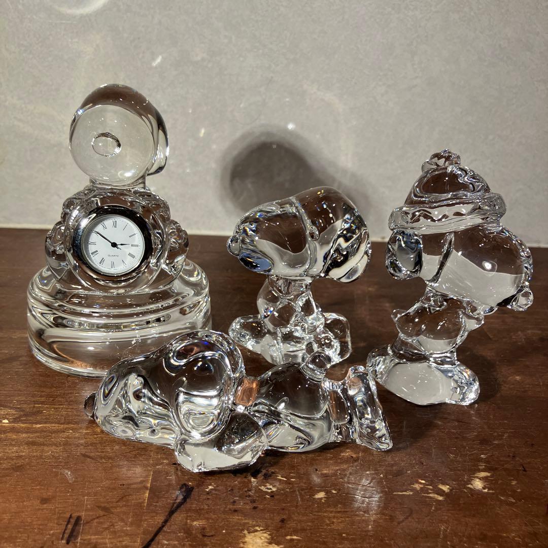 スヌーピー 佐々木硝子 クリスタル ペーパーウェイト 置物時計 SNOOPY スヌーピー 佐々木硝子 クリスタル ペーパーウェイト 置物時計 SNOOPY