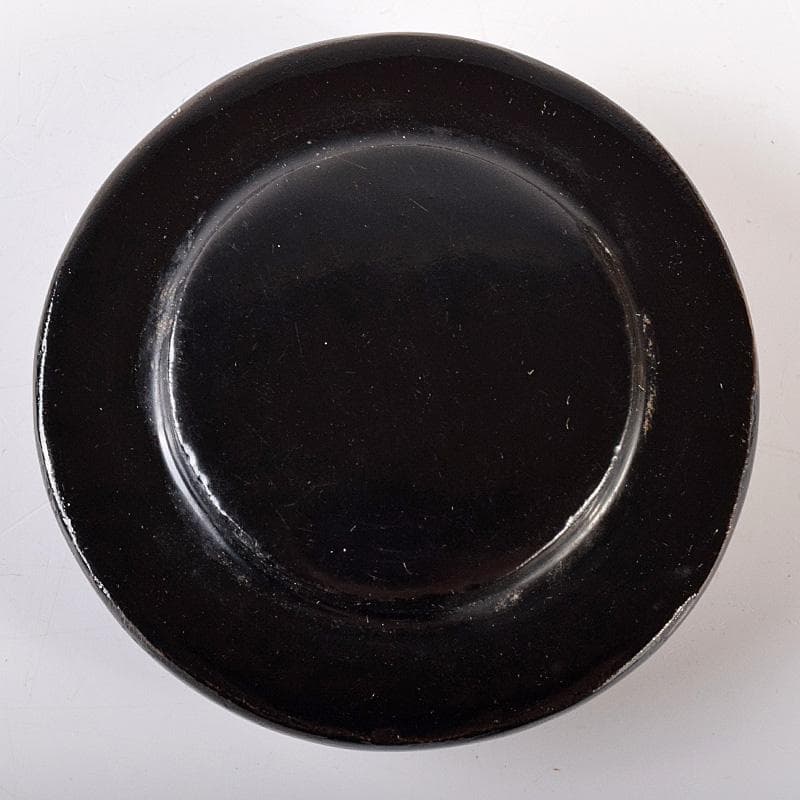 中国　堆朱　堆黒 　花文　蓋物　仕覆付　V　R8261