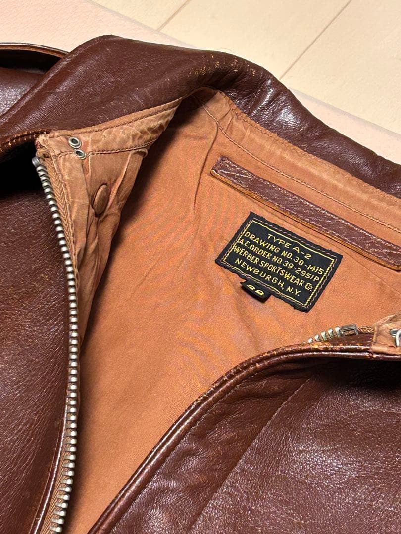 希少 旧リアルマッコイズ A-2 サイズ38 ウェーバースポーツウェア実名