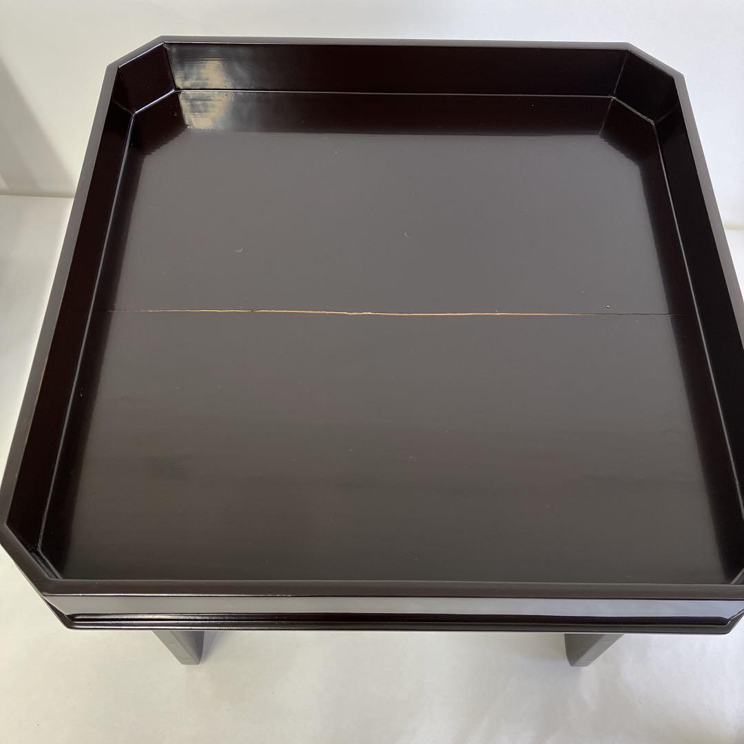 能登輪島塗 高足膳七客漆器 高橋松太郎 黒漆塗り 〈時代物・レトロ〉木箱2箱有り