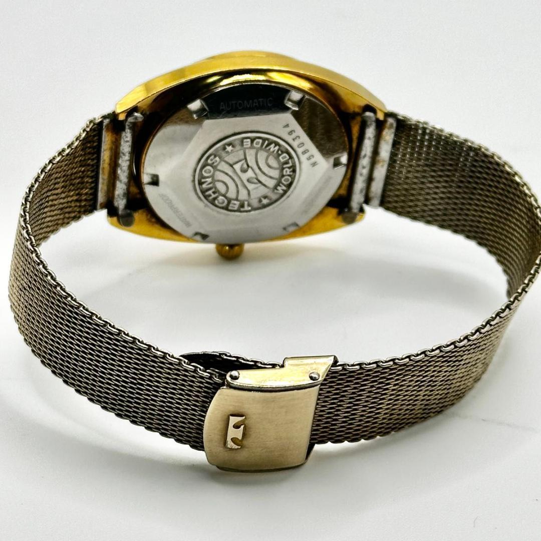 稼働 ヴィンテージ TECHNOS SkyLight 手巻き デイト　腕時計