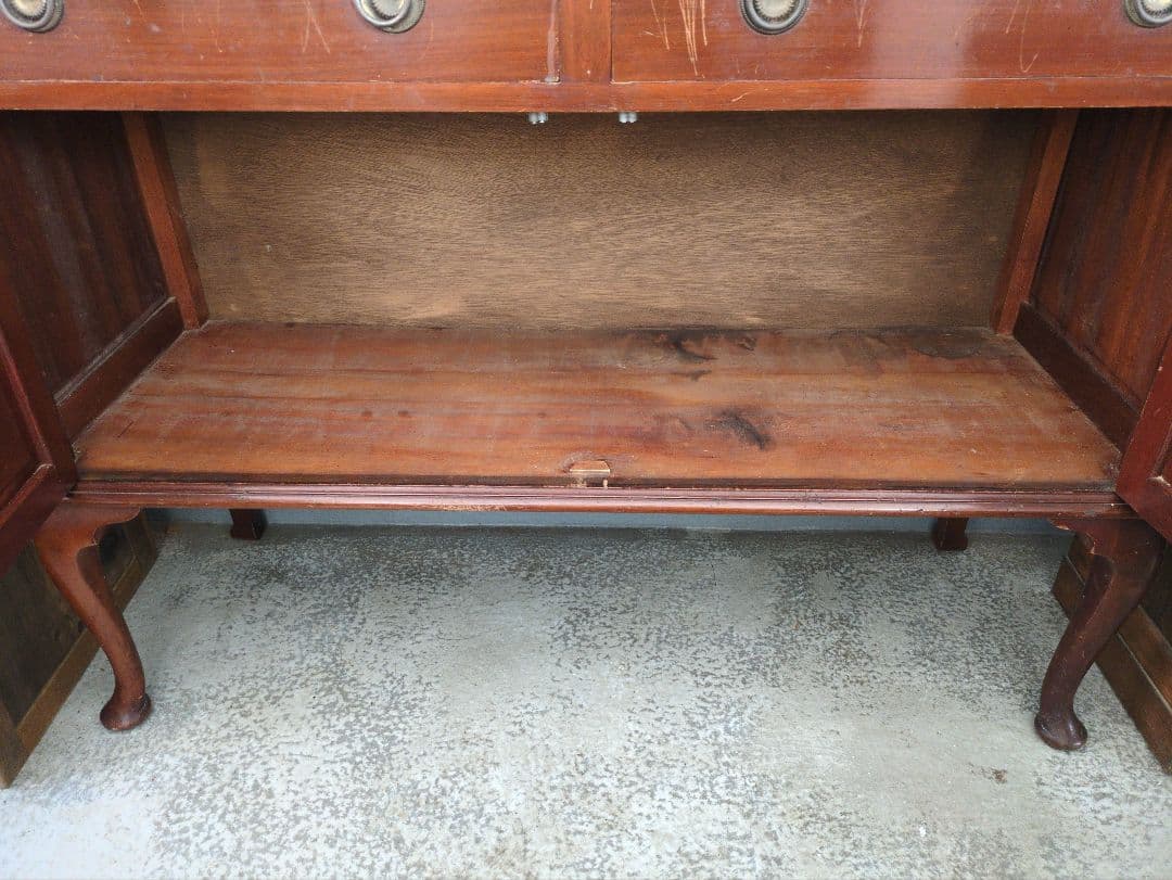 イギリスアンティーク ドレッサー シェルフ 鏡台 猫足