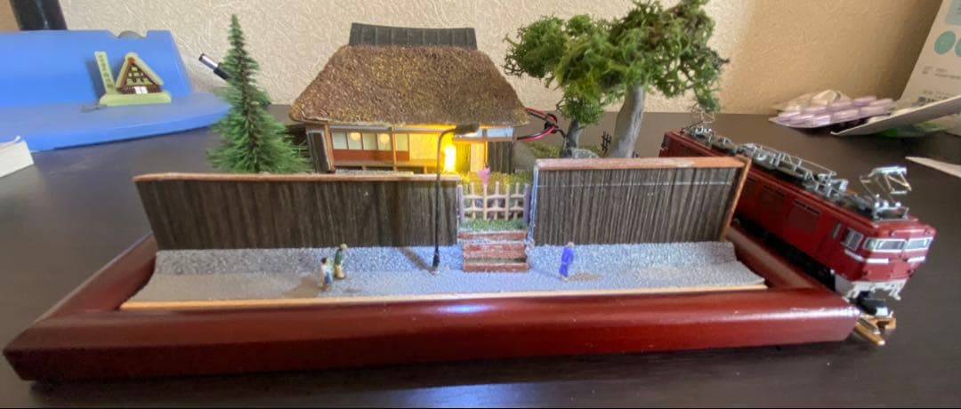 古民家ジオラマ 夜景ライト付き