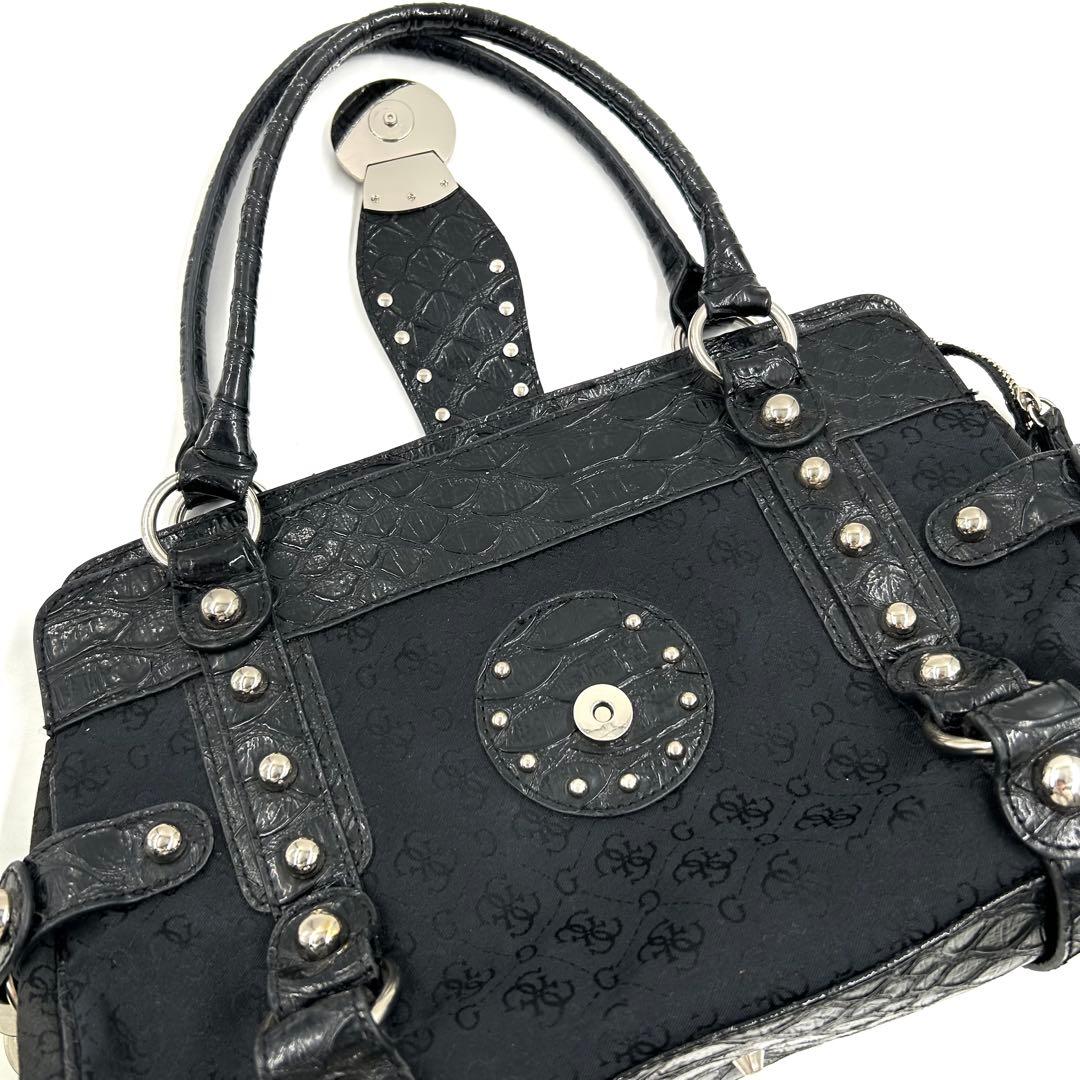 バッグ Vintage GUESS 633 Black Handbag Y2K