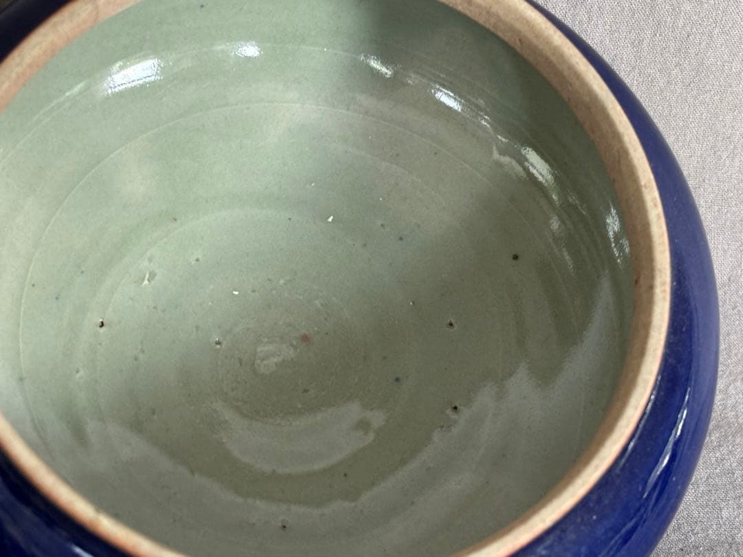 瑠璃釉蓋物椀 中国 唐物