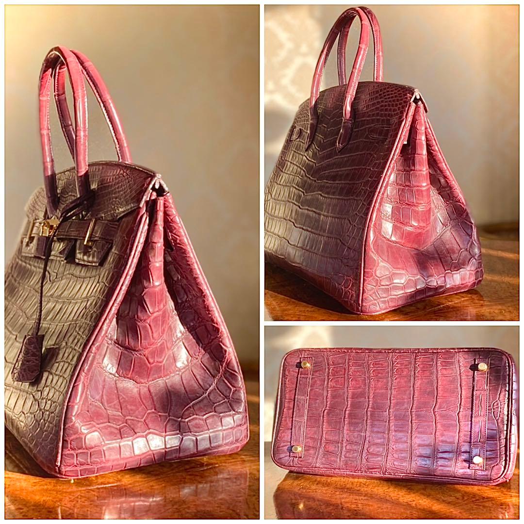 【訳あり•得】2点セット クロコダイルバッグ × バイカラー