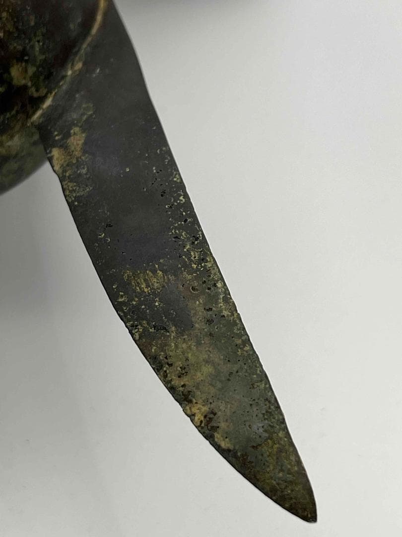 明時代 銅饕餮紋角型爵 酒杯 鑑賞物 置物 唐物 中国古玩(