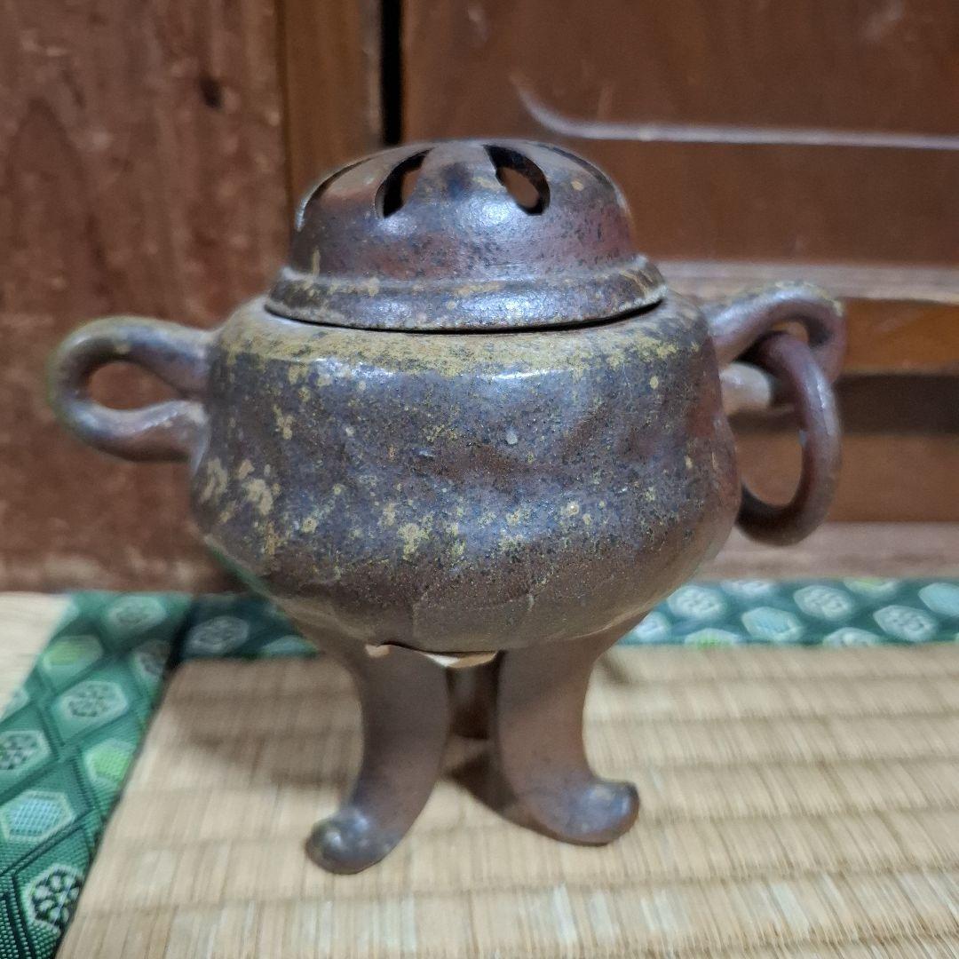 レア】木村春芳作 備前焼 三足香炉 - メルカリ