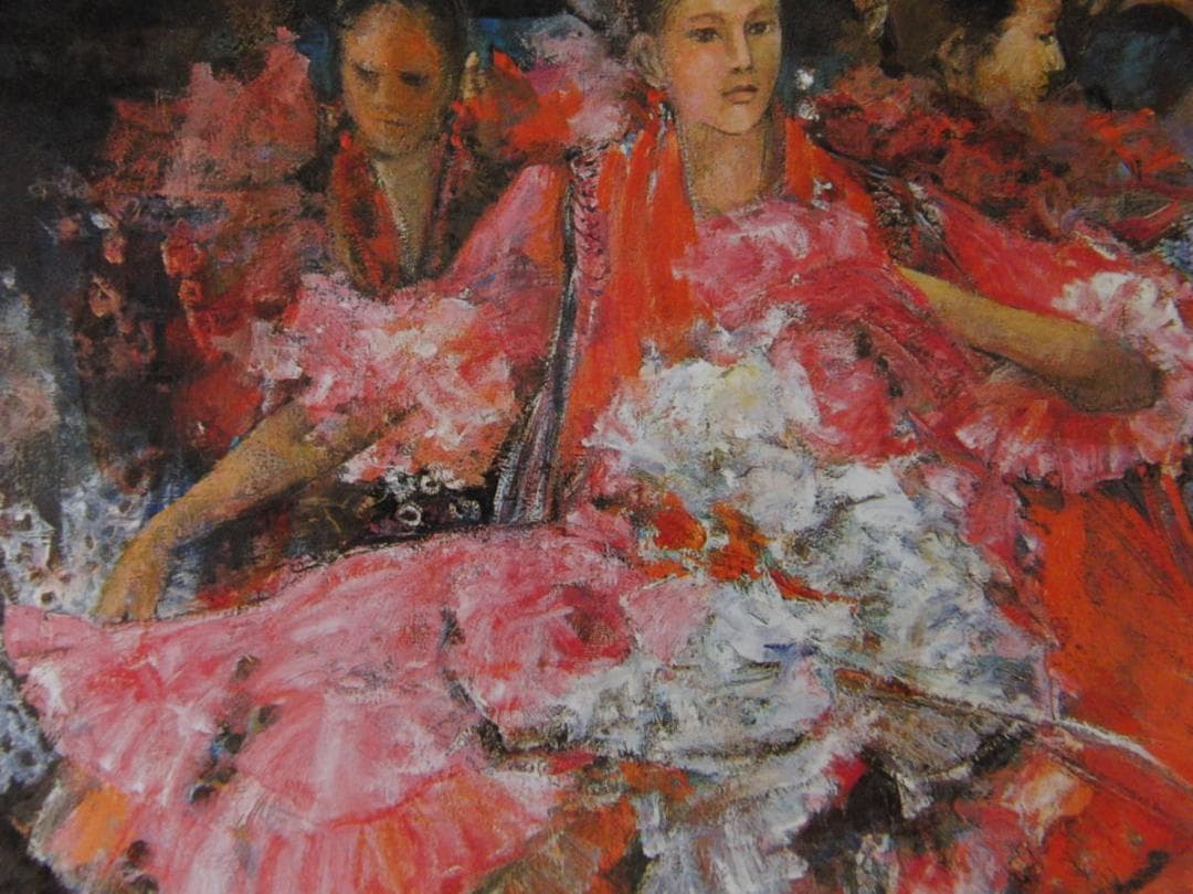 鬼頭恭子、【サパテアード】、希少な額装用画集より、新品額装付、状態良好