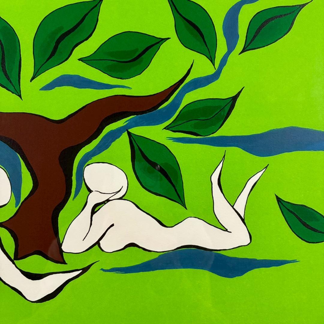 美品 岡本太郎「憩い」リトグラフ あずま工芸 証明シール有 豪華額装